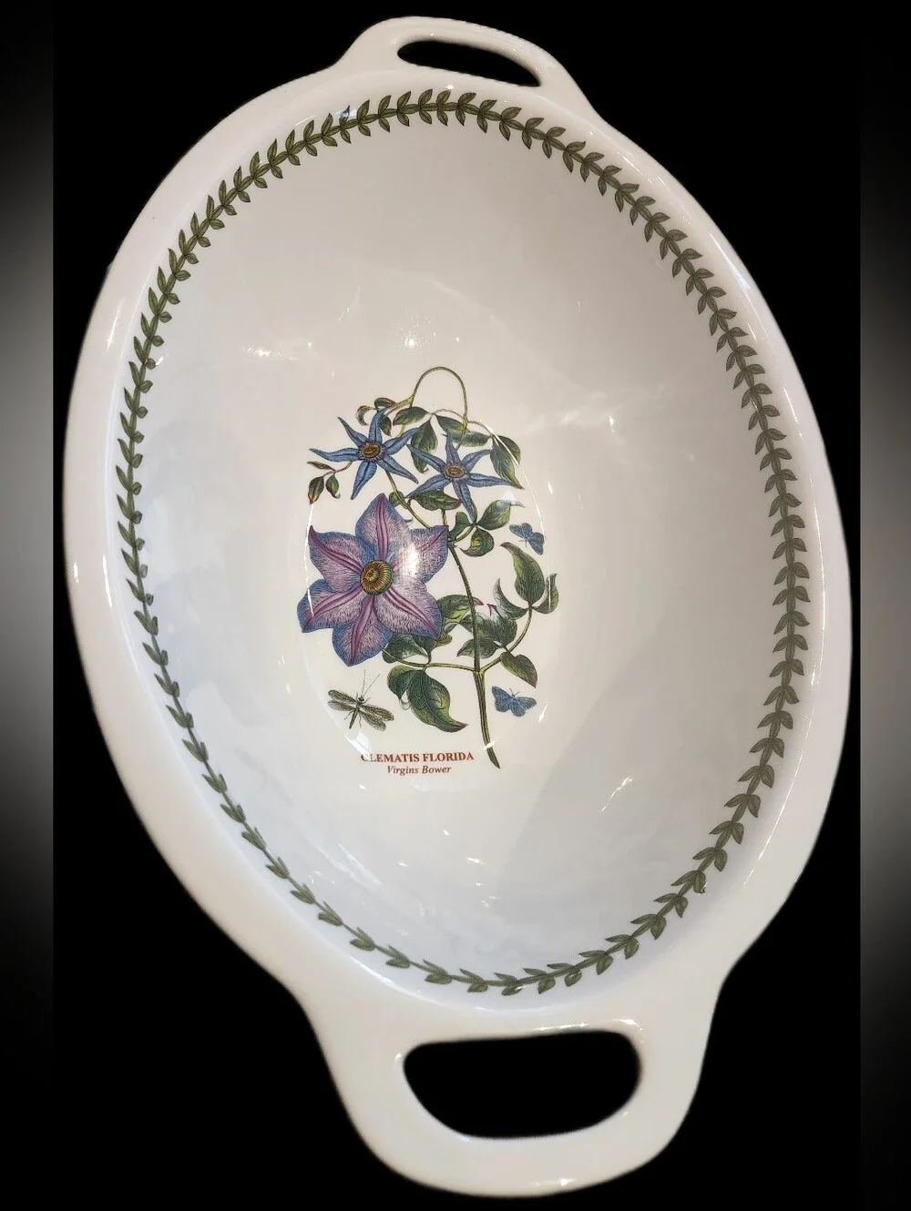 Portmeirion Botanic Garden Clematis Florida Oval 4pt / 2.3L Casserole w Lid NIB